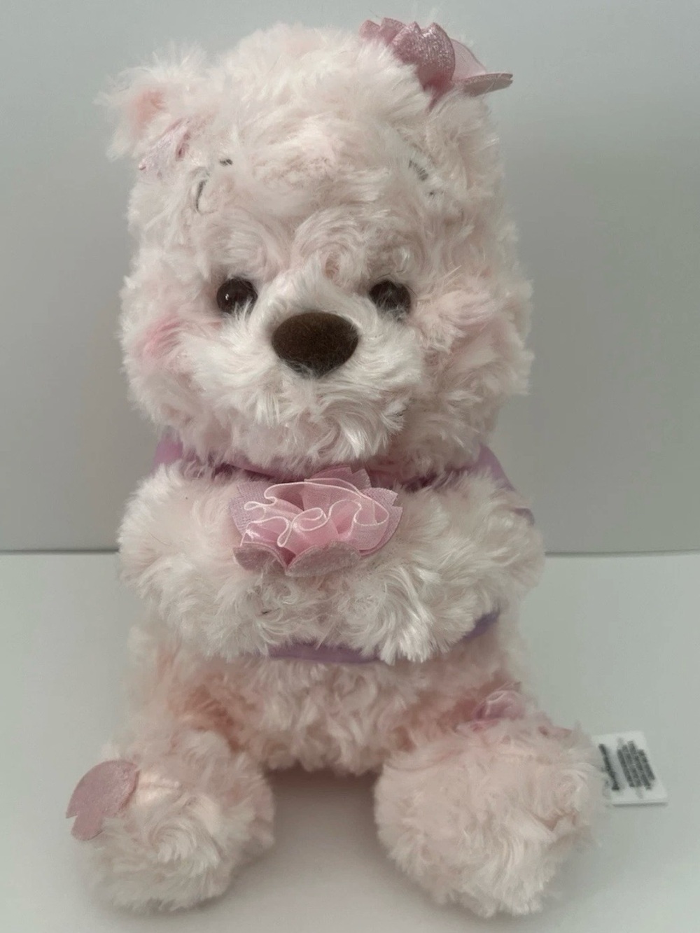 Disney Store Winnie the Pooh Plush SAKURA Cherry Blossom Pink Flowers Hong Kong - Picture 1 of 11